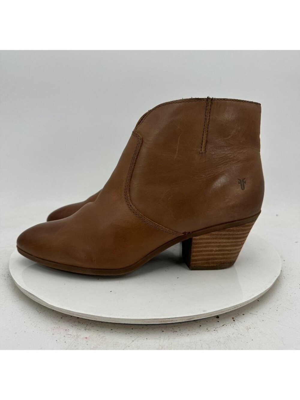 Frye Jennifer Women Size 9M 3471729-WHE Brown Wheat Leather Side Zip Pump Boot